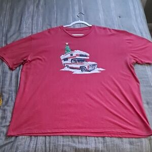 Festive Red Tee with Camper Graphic